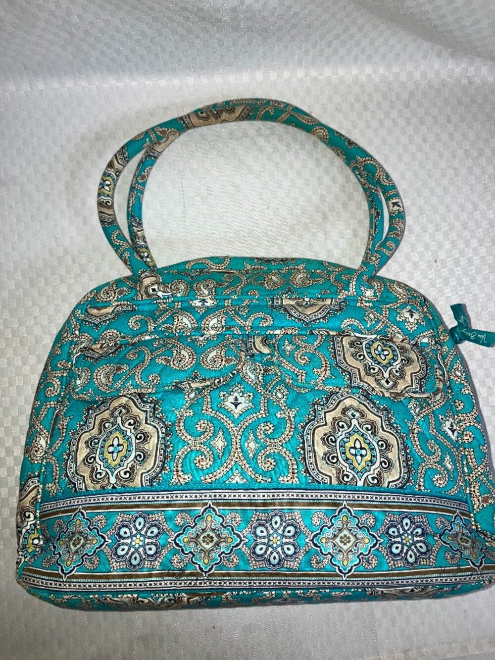 Vera Bradley Tote Bag Women's One Size Java Blue Turquoise Paisley Quilted